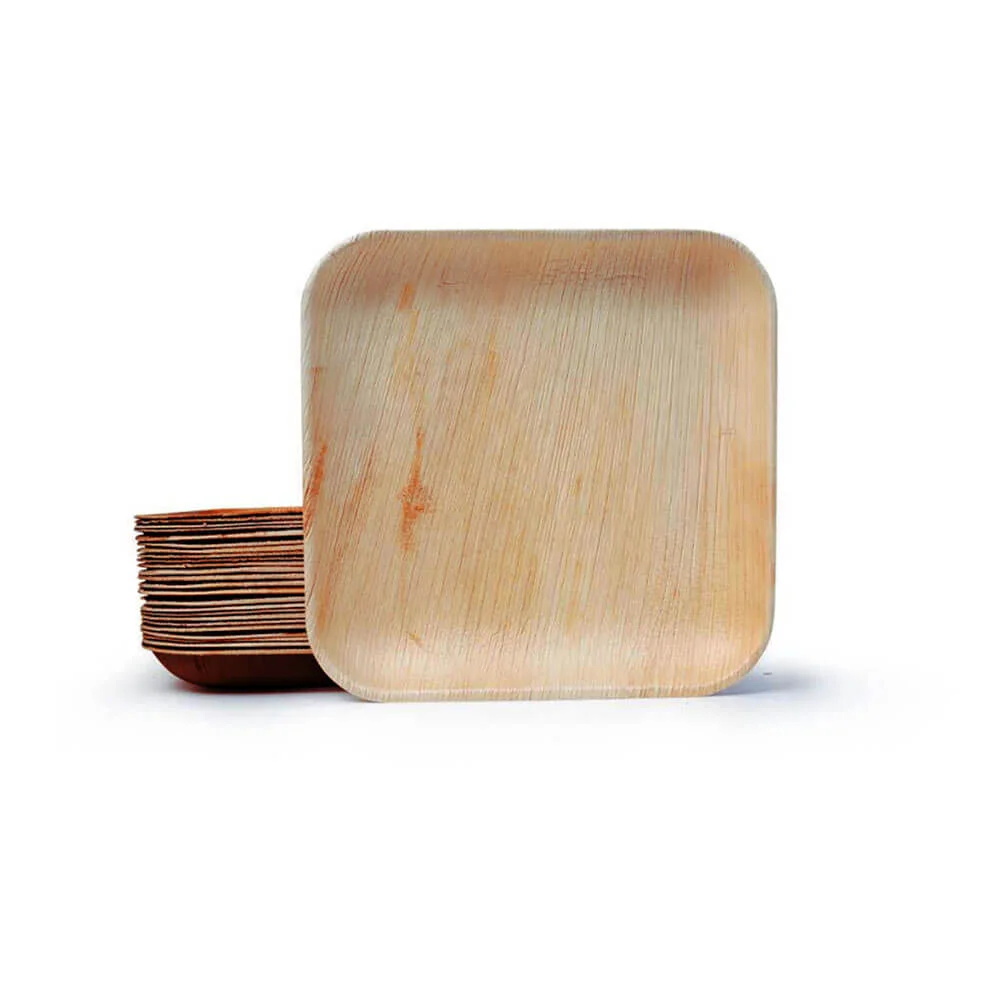 8" Palm Leaf Square Plates (20 x 20 cm)